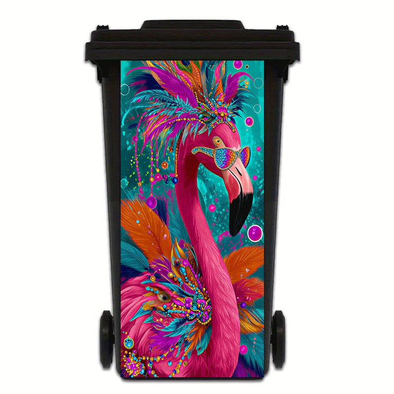 Home Bathroom Trash Can - 1 piece of colorful flamingo pattern