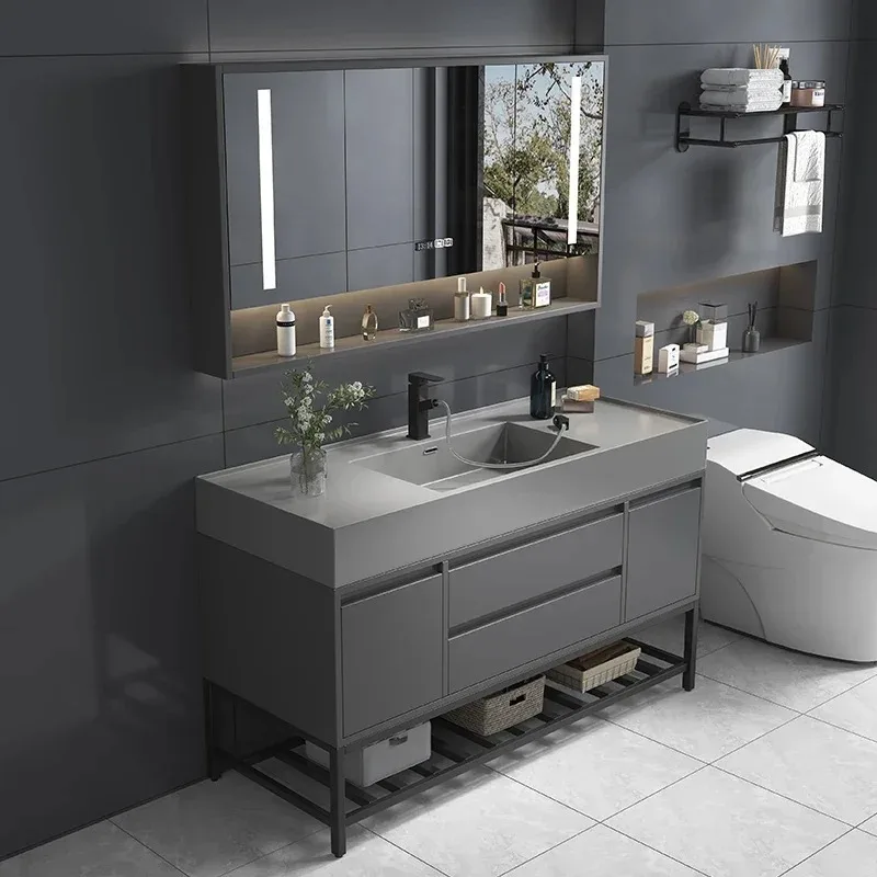 Home Bathroom Vanity Combo - Luxury Modern Wall Shelf Bathroom Cabinet