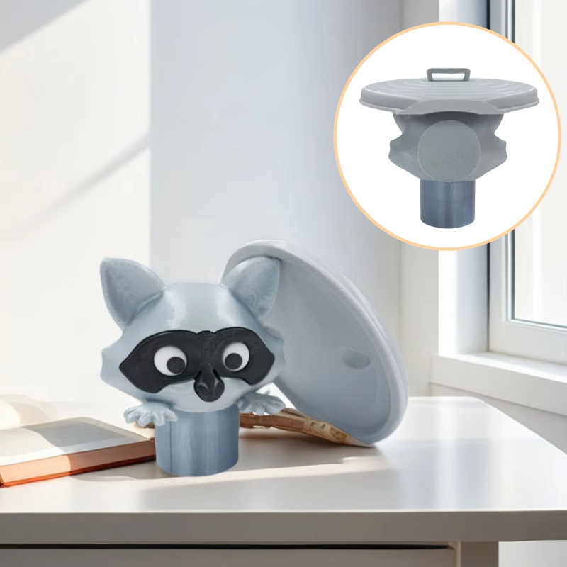 Home Bathroom Trash Can - Cute Raccoon Toilet Paper Holder Playful