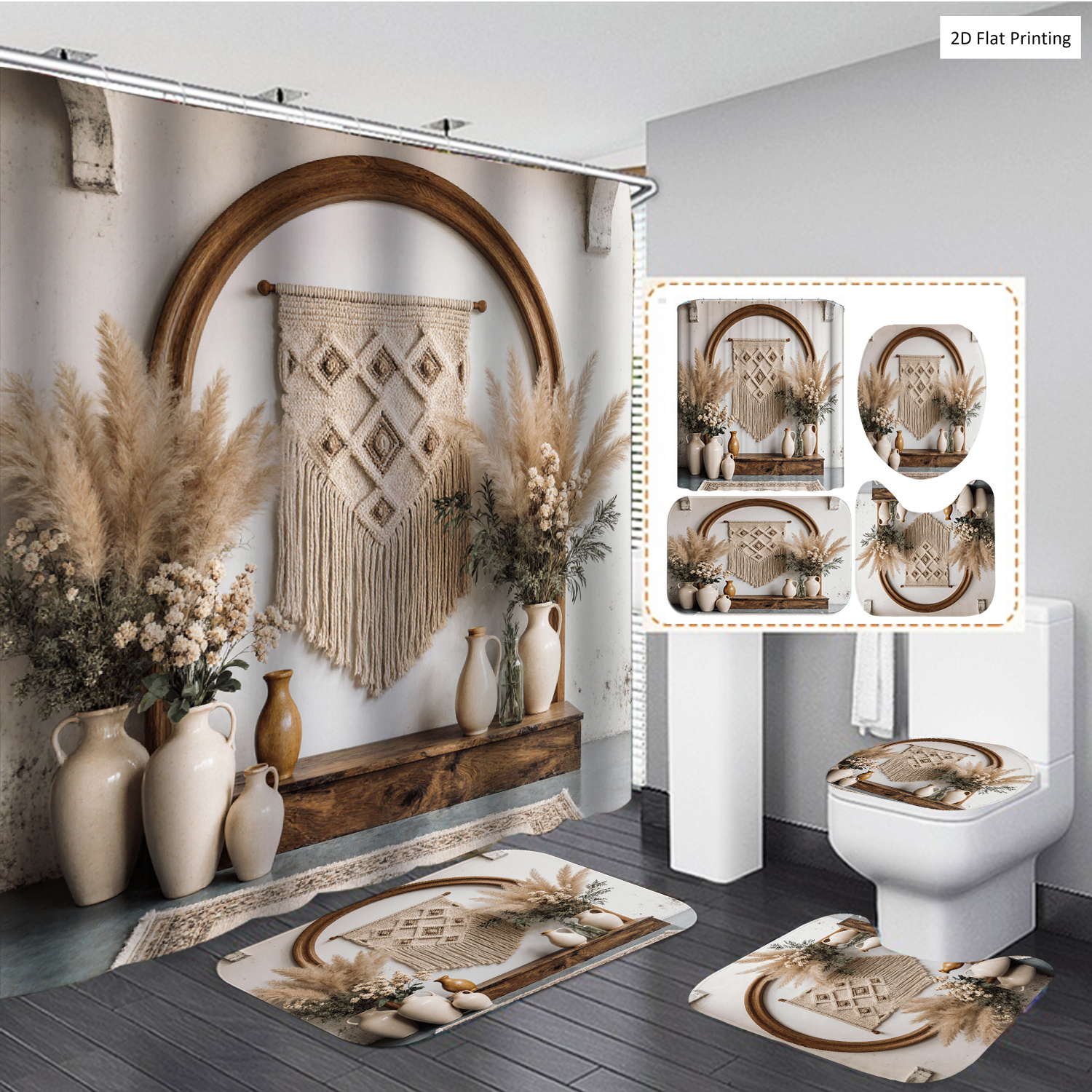 Bohemian Style Vases and Pampa - Home Bathroom Mats ulasan dan harga