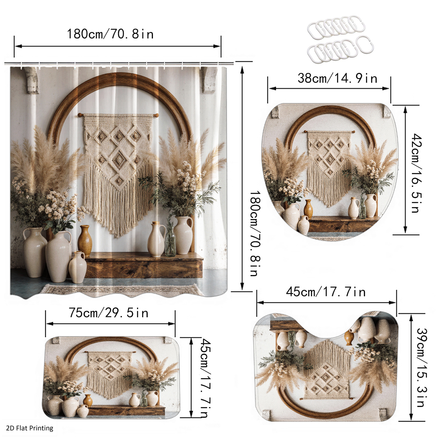 Bohemian Style Vases and Pampa - Home Bathroom Mats ulasan dan harga