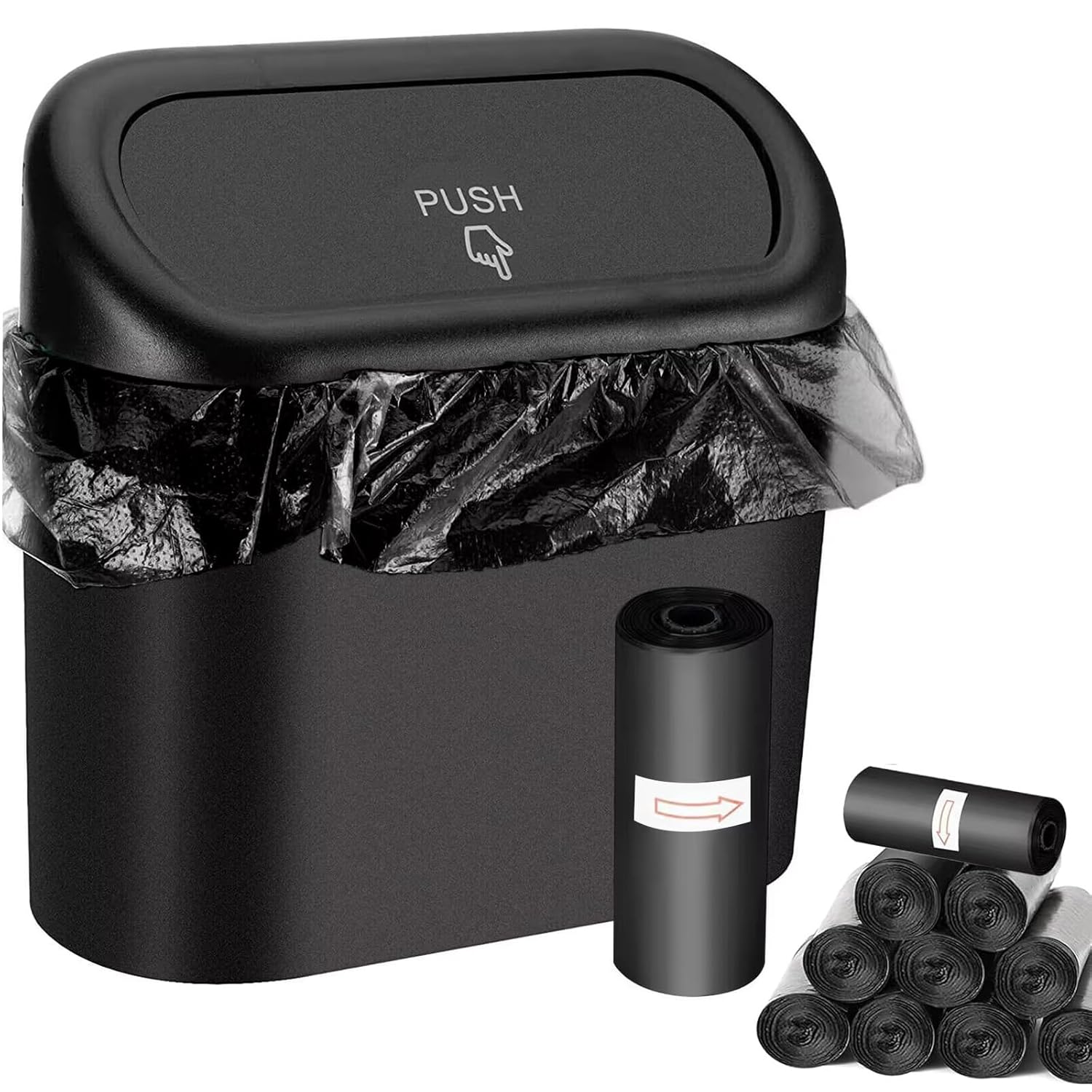 Car Trash Can Bin with Lid- Mi - Home Bathroom Trash Can ulasan dan harga