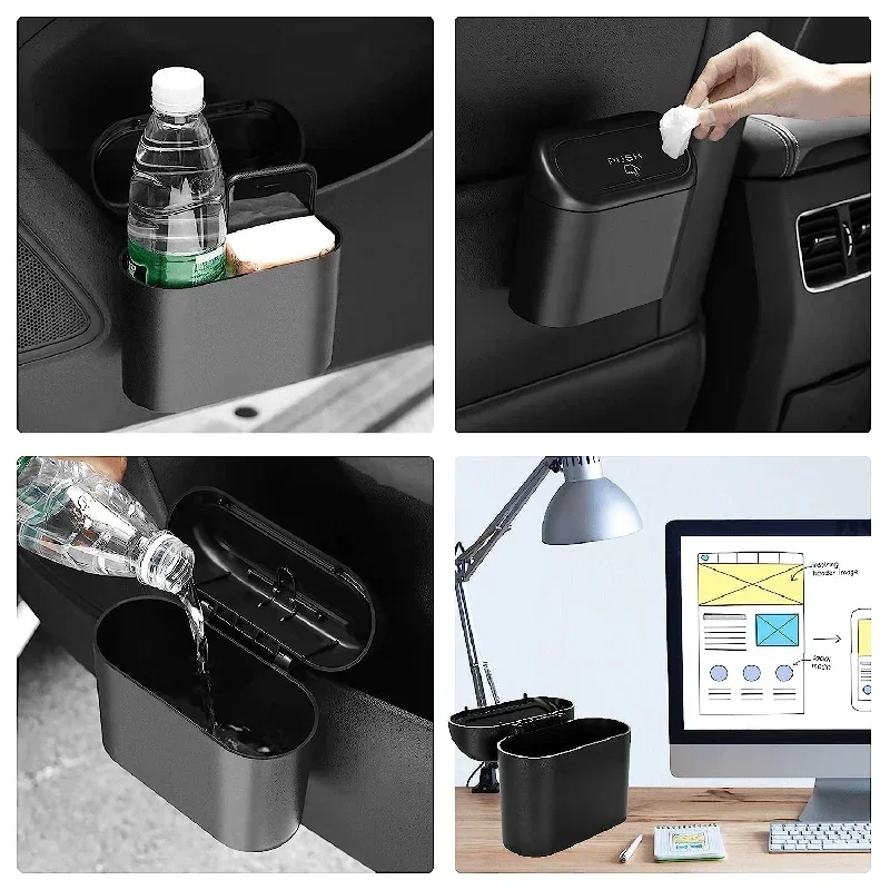 Car Trash Can Bin with Lid- Mi - Home Bathroom Trash Can ulasan dan harga