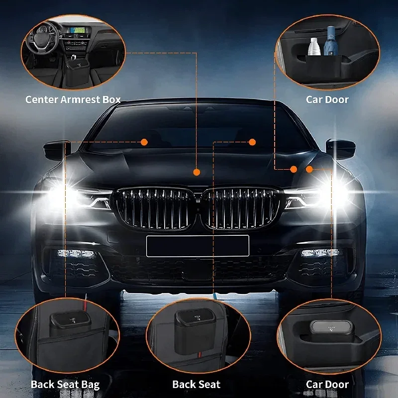 Car Trash Can Bin with Lid- Mi - Home Bathroom Trash Can ulasan dan harga