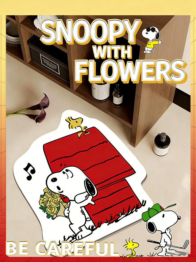 Lovely Snoopy Cartoon Floor Ma - Home Bathroom Mats ulasan dan harga
