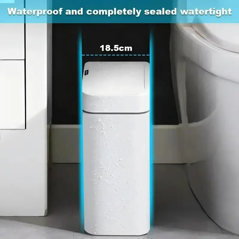 Smart Sensor Trash Can White 1 - Home Bathroom Trash Can ulasan dan harga