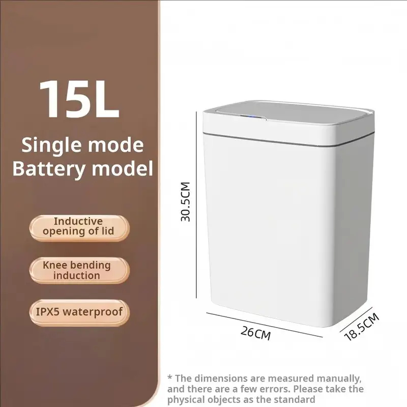 Smart Sensor Trash Can White 1 - Home Bathroom Trash Can ulasan dan harga
