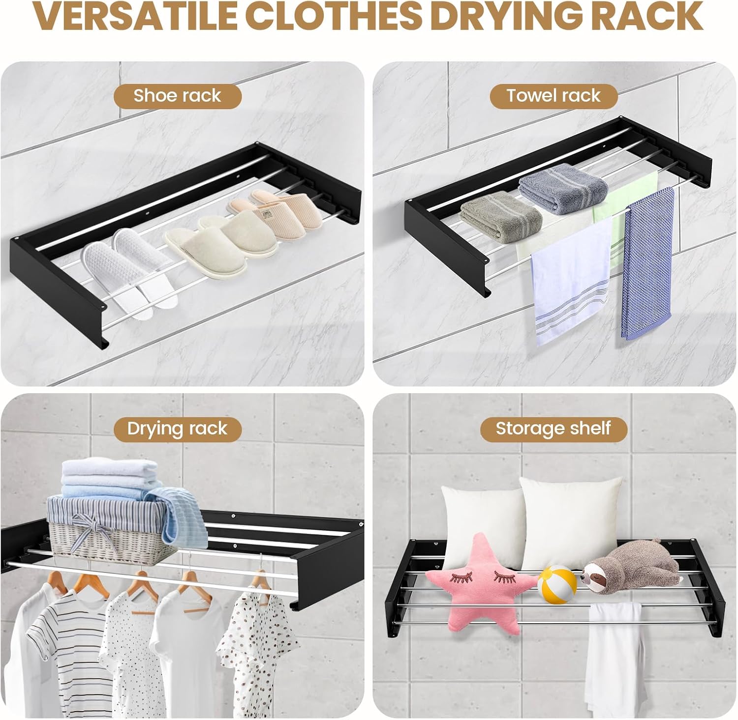 80cm Wall Mounted Laundry Dryi - Towel Bar Stainless ulasan dan harga