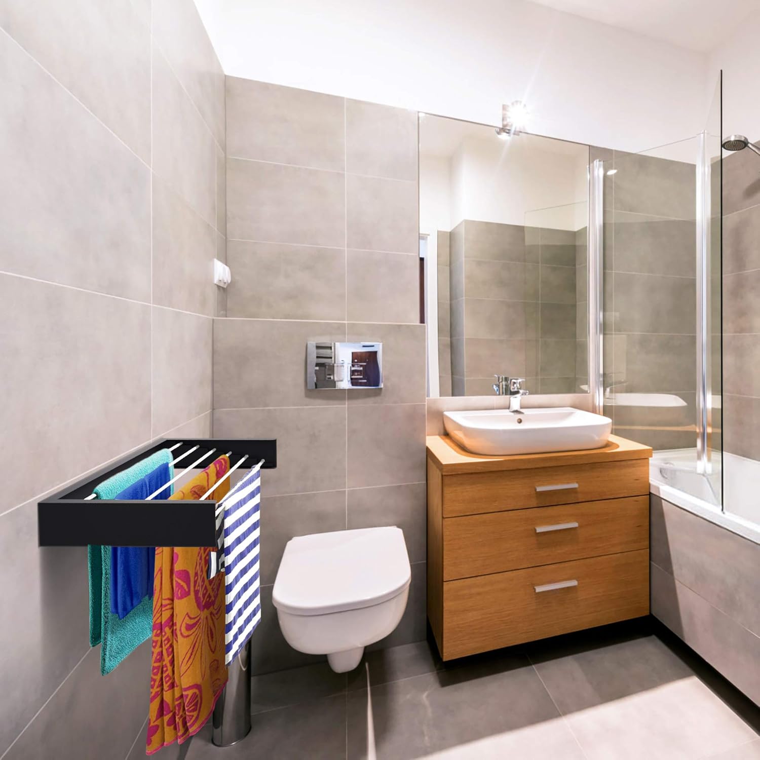 80cm Wall Mounted Laundry Dryi - Towel Bar Stainless ulasan dan harga