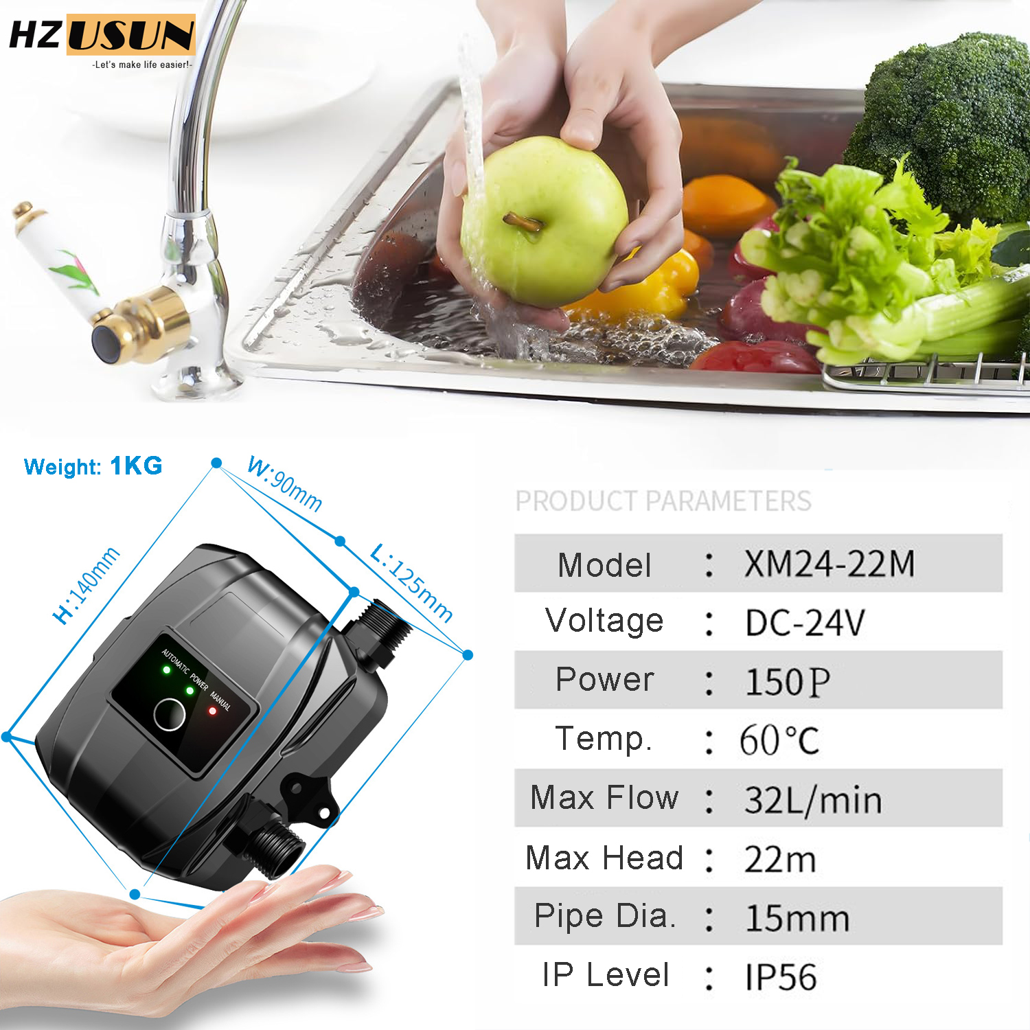 150W 24V Fully Automatic Press - Home Bathroom Pressure Pump ulasan dan harga