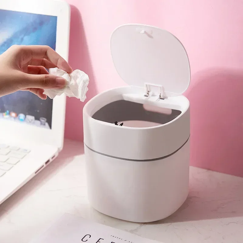 Mini Small Waste Bins Desktop  - Home Bathroom Trash Can ulasan dan harga