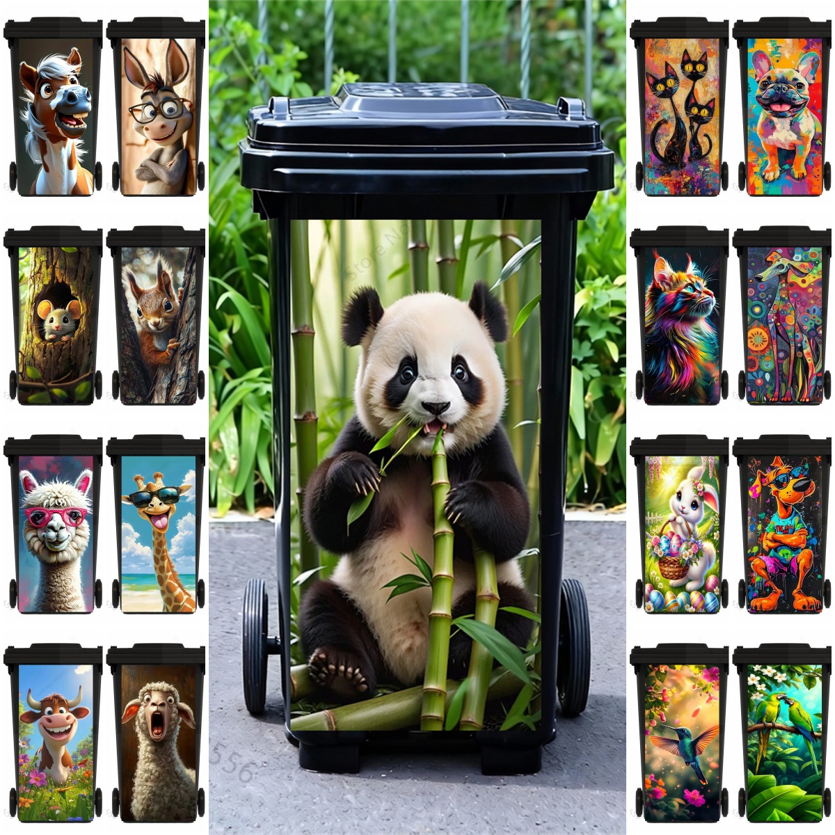 Adorable Cartoon Panda Rubbish - Home Bathroom Trash Can ulasan dan harga