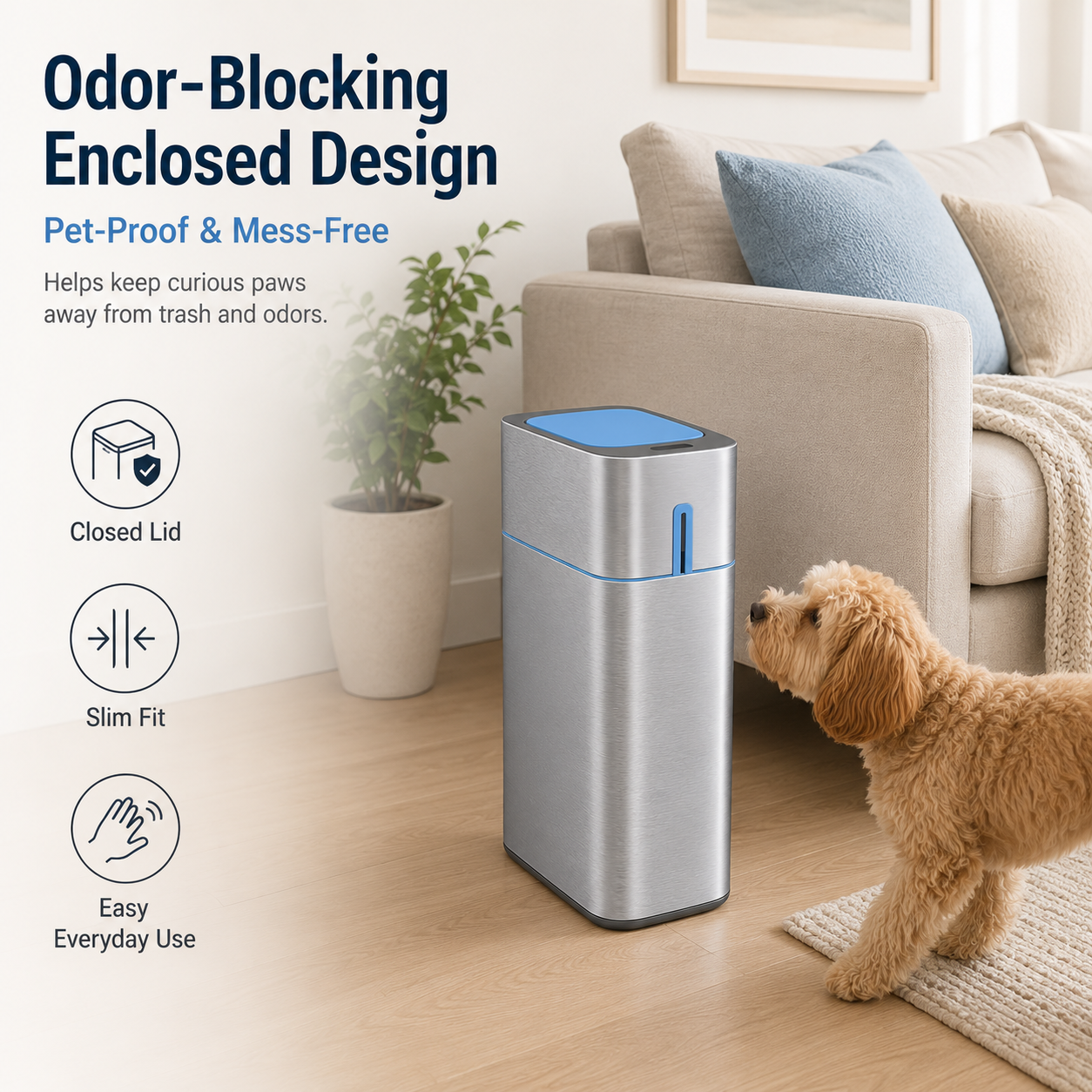 Joybos Premium Stainless Steel - Home Bathroom Trash Can ulasan dan harga