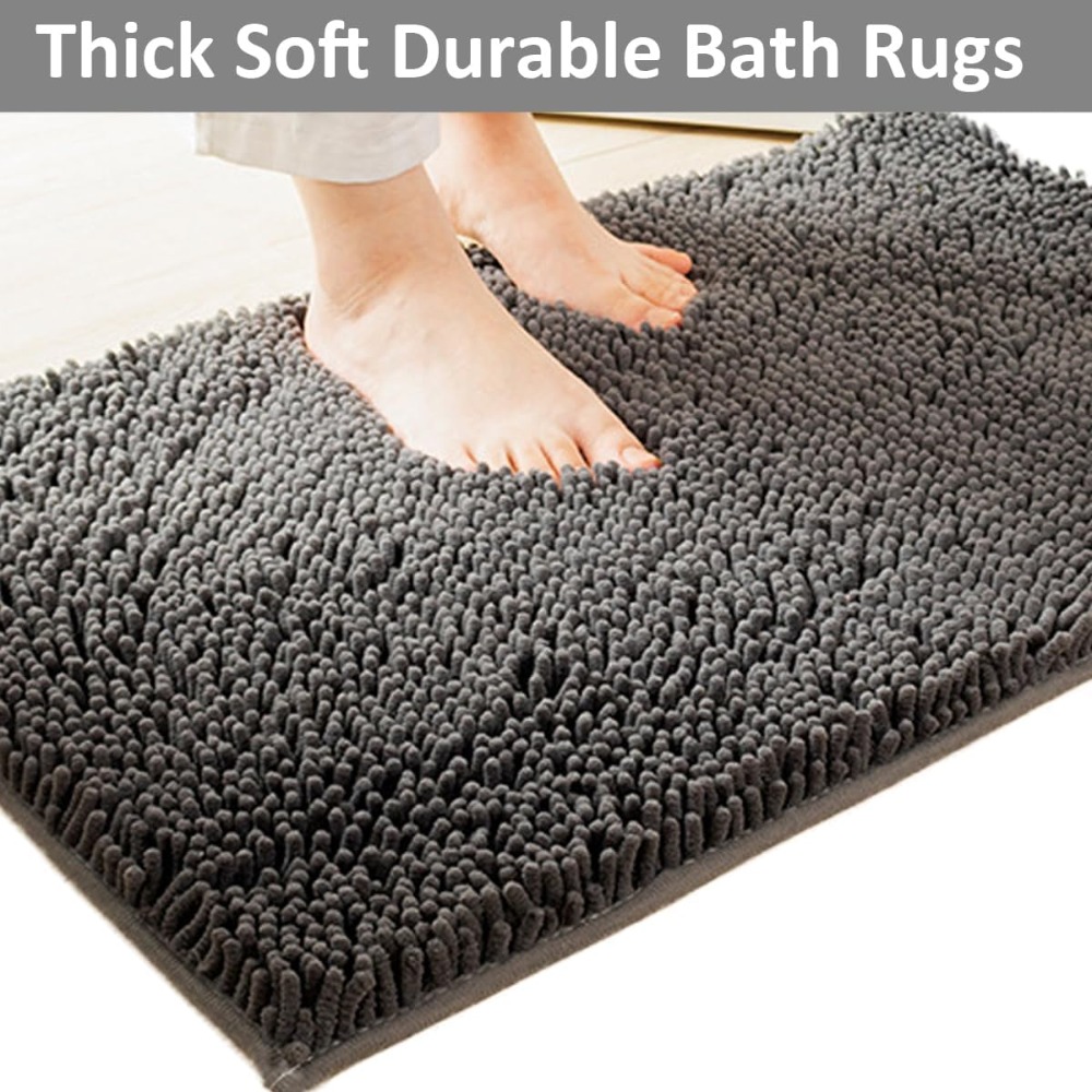 Non-Slip 3-Piece Chenille Bath - Home Bathroom Mats ulasan dan harga