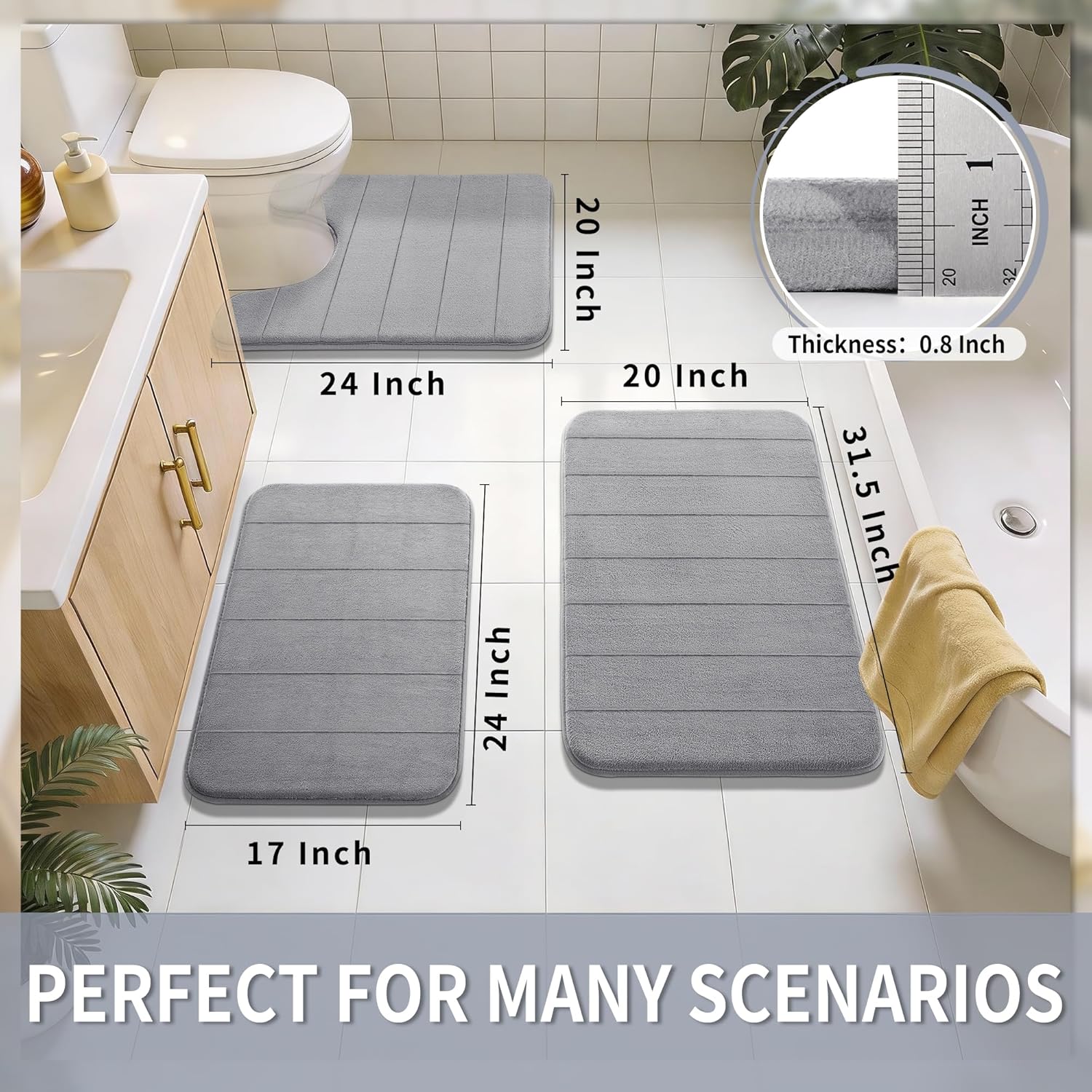 Memory Foam Bath Mat, Super So - Home Bathroom Mats ulasan dan harga