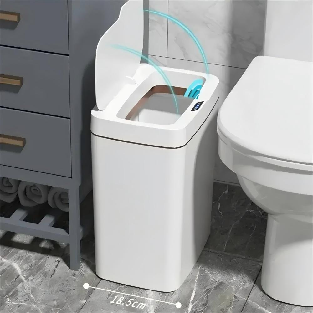 White Touchless 15L Smart Sens - Home Bathroom Trash Can ulasan dan harga