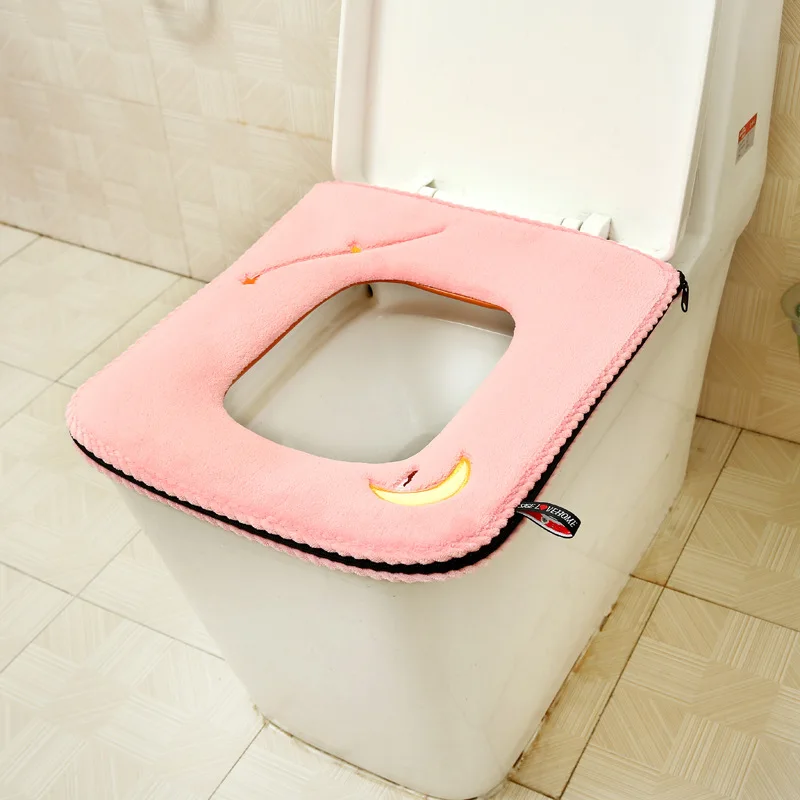 Square with Zipper Home Toilet - Home Bathroom Mats ulasan dan harga