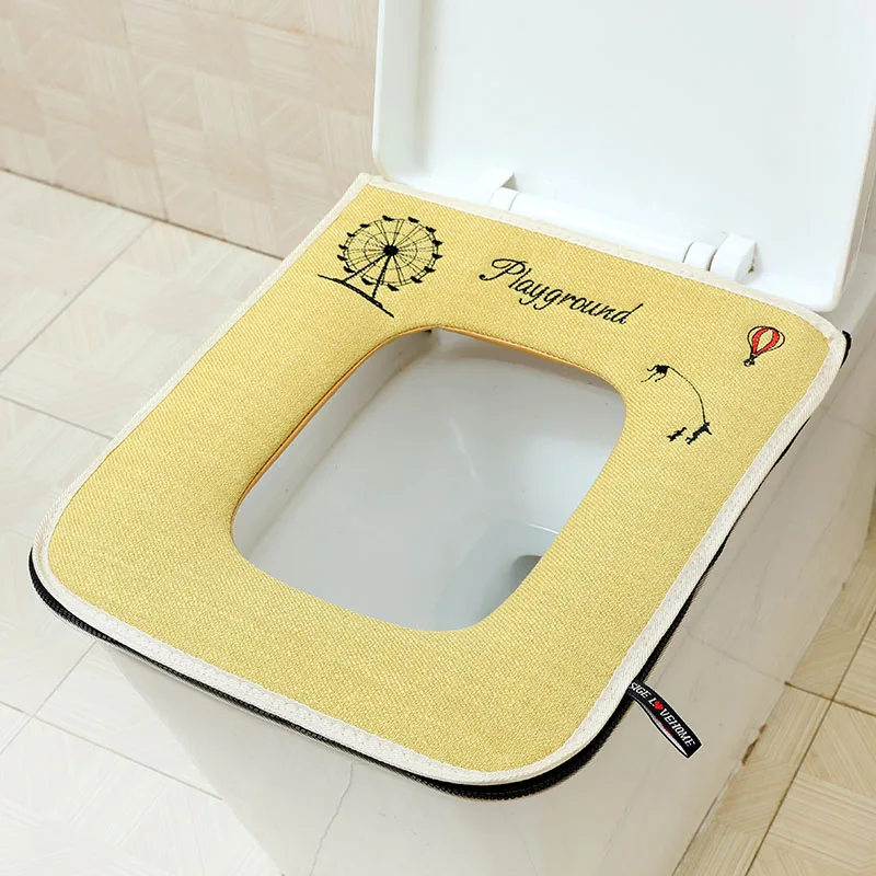 Square with Zipper Home Toilet - Home Bathroom Mats ulasan dan harga