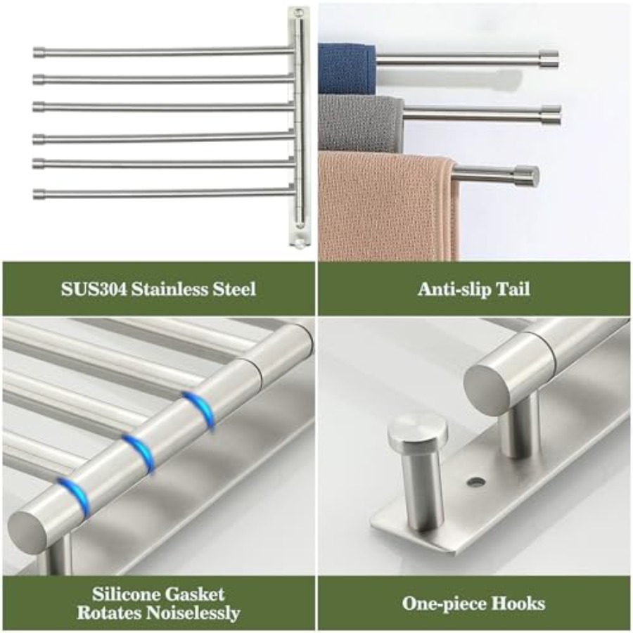 Swivel Towel Rack, SUS304 Stai - Towel Bar Stainless ulasan dan harga