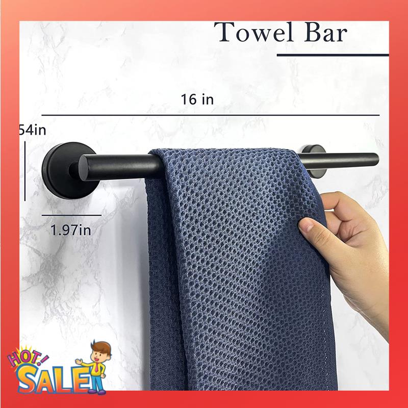 ABCL 14-Pieces Matte Black Bat - Towel Bar Stainless ulasan dan harga