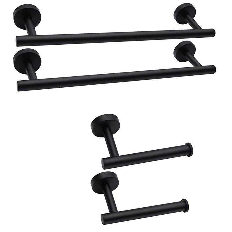 ABCL 14-Pieces Matte Black Bat - Towel Bar Stainless ulasan dan harga