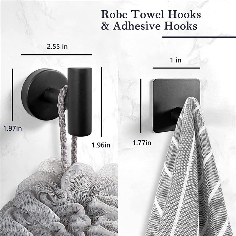 ABCL 14-Pieces Matte Black Bat - Towel Bar Stainless ulasan dan harga