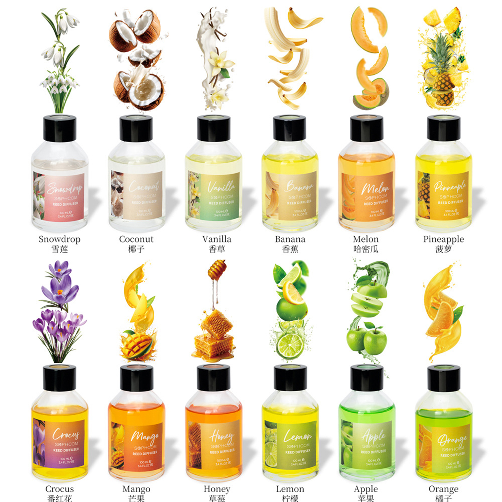 100ml Floral Fruity Reed Diffu - Home Bathroom Freshener ulasan dan harga
