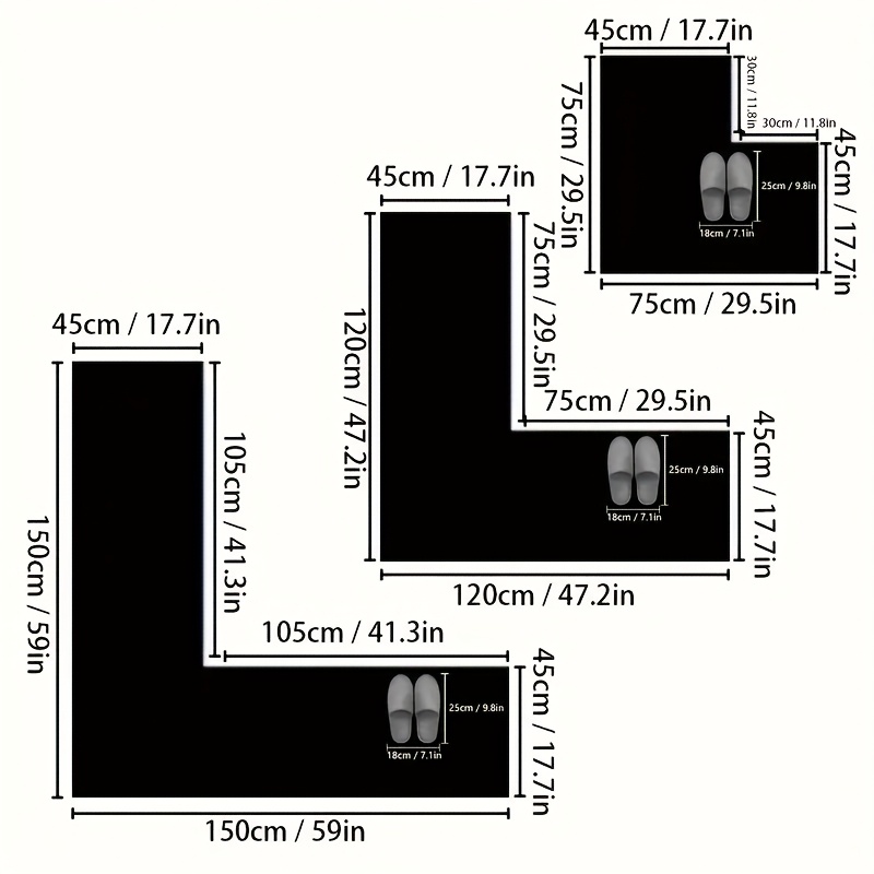 L-Shaped Non-Slip Floor Mat fo - Home Bathroom Mats ulasan dan harga